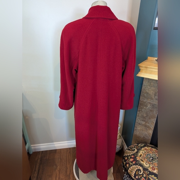 Vintage 1980's  HannaH Red Cashmere & Wool Blend Coat Size 10 - Picture 6 of 16